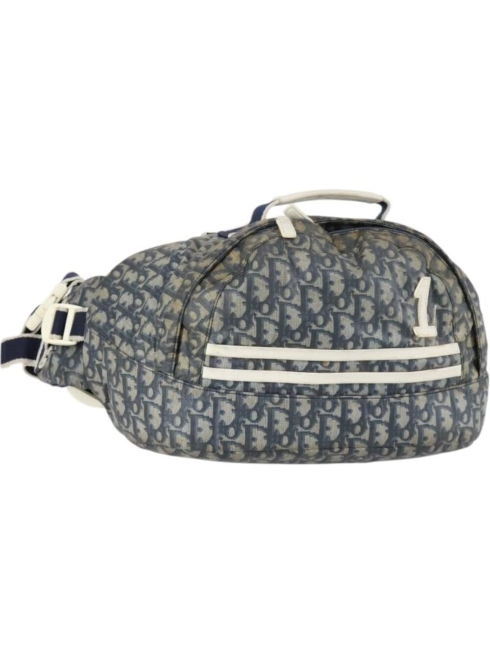 Christian Dior Trotter Canvas Backpack PVC Blue Silver